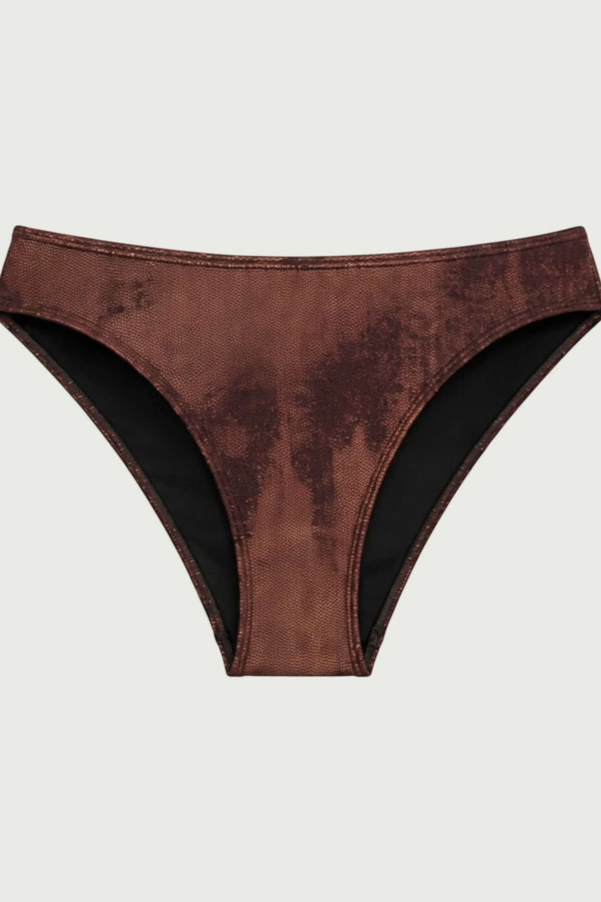 Ceres bikini bottom in brown textured fabric
