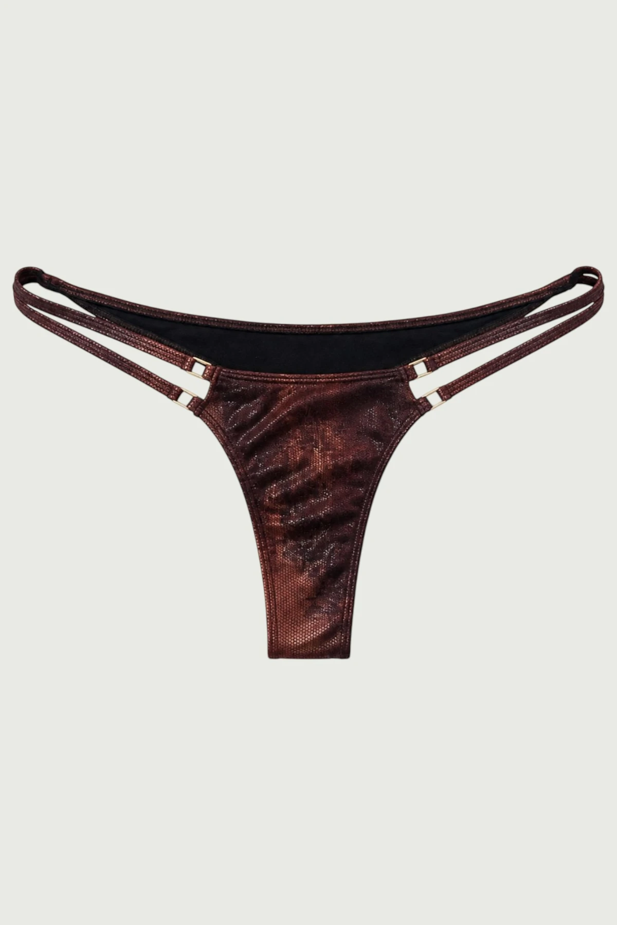 Bikini thong by Sartori atelier made in barcelona, reptile brogn pattern